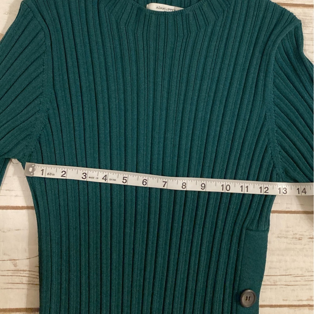 Adam Lippes Emerald Green Ribbed Sweater Dress XXL - Picture 4 of 13